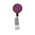 Teachers Aid Letter J Chevron Orange & Blue Retractable Badge Reel5 x 1 x 2 in. TE257697